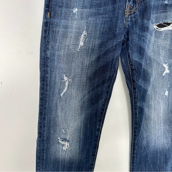 American Eagle Outfitters Men's Distressed Dark Blue Jeans - Picture 5 of 7